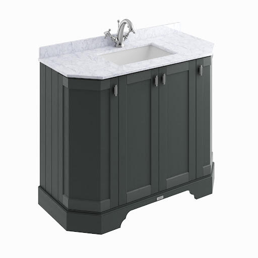 BC Designs Victrion Freestanding Traditional Angled Vanity Unit & White Basin 1000mm - Dark Grey Price Comparisons | Compare The Build