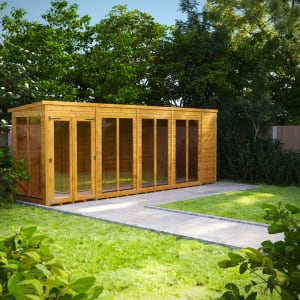 Power Sheds 18 x 4ft Pent Shiplap Dip Treated Summerhouse | Compare The Build