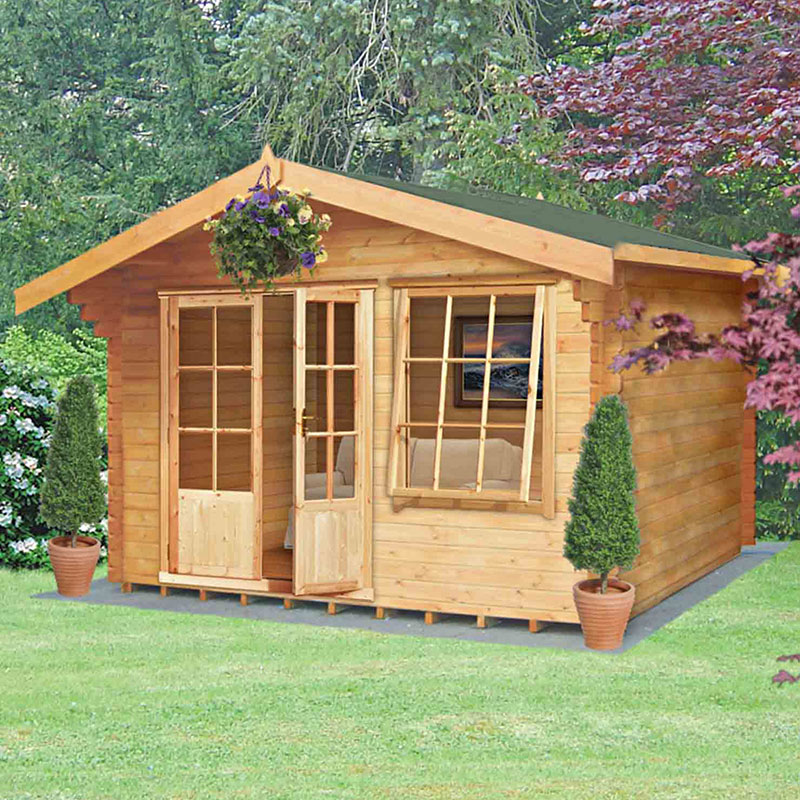 Shire Hale 3.6m x 3.6m Log Cabin Summerhouse (28mm) Price Comparisons | Compare The Build