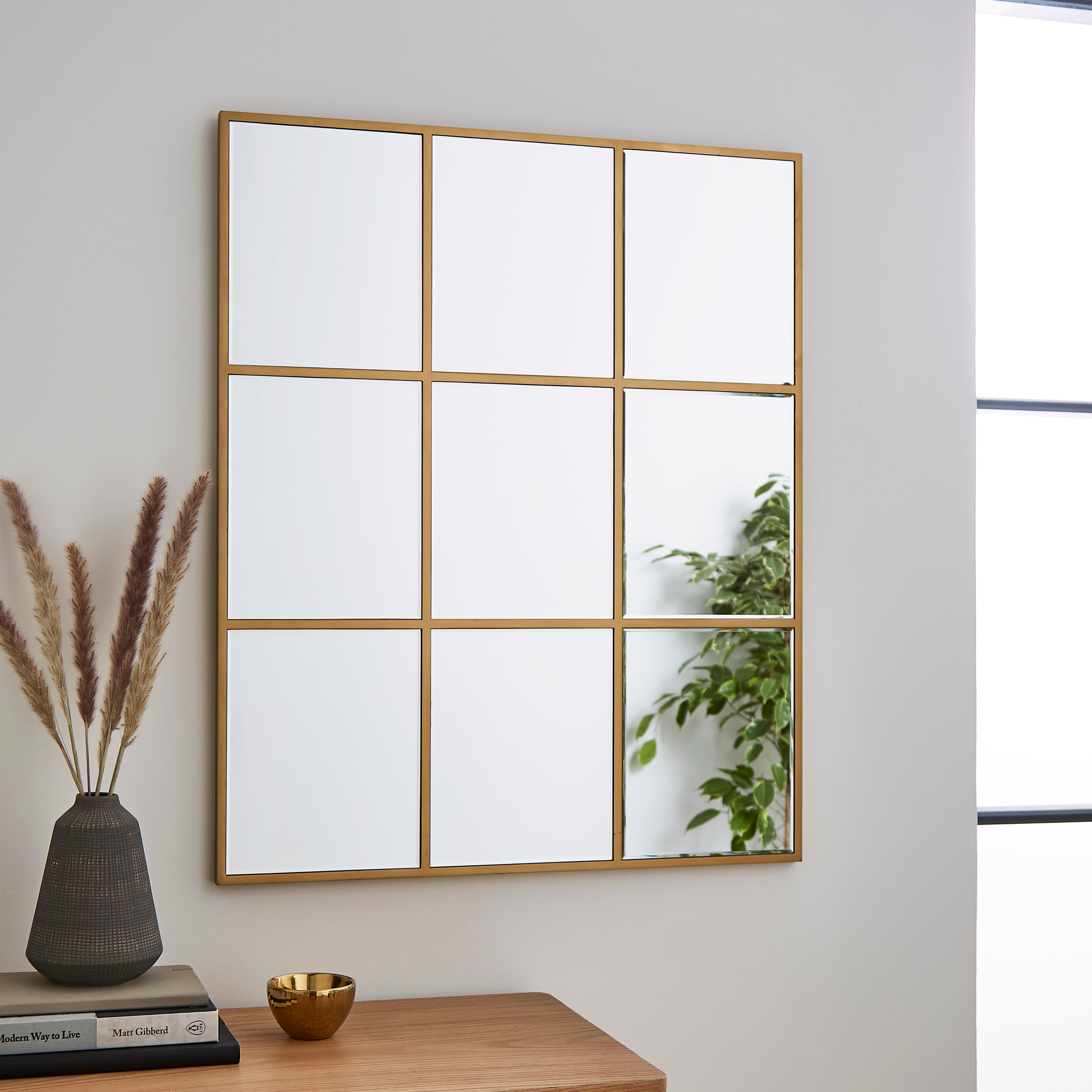 Apartment Window Mirror, Gold Effect 85x70cm Gold Price Comparisons | Compare The Build