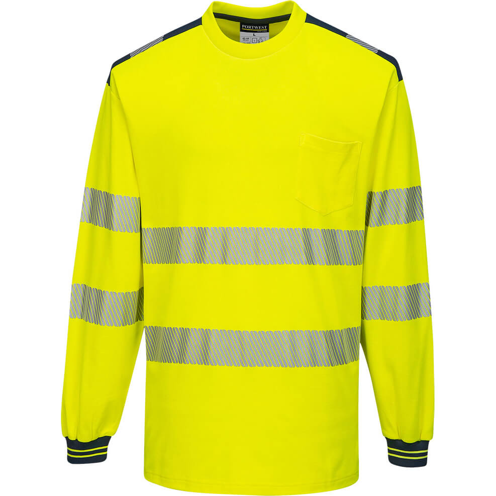 Portwest HiVisTex Pro Long Sleeved T Shirt Yellow / Navy 4XL Price Comparisons | Compare The Build