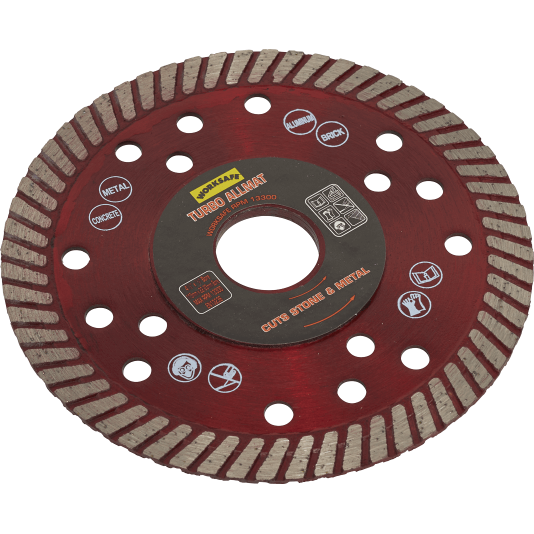 Sealey Turbo Allmat Diamond Blade for Stone and Metal 115mm 22mm | Compare The Build