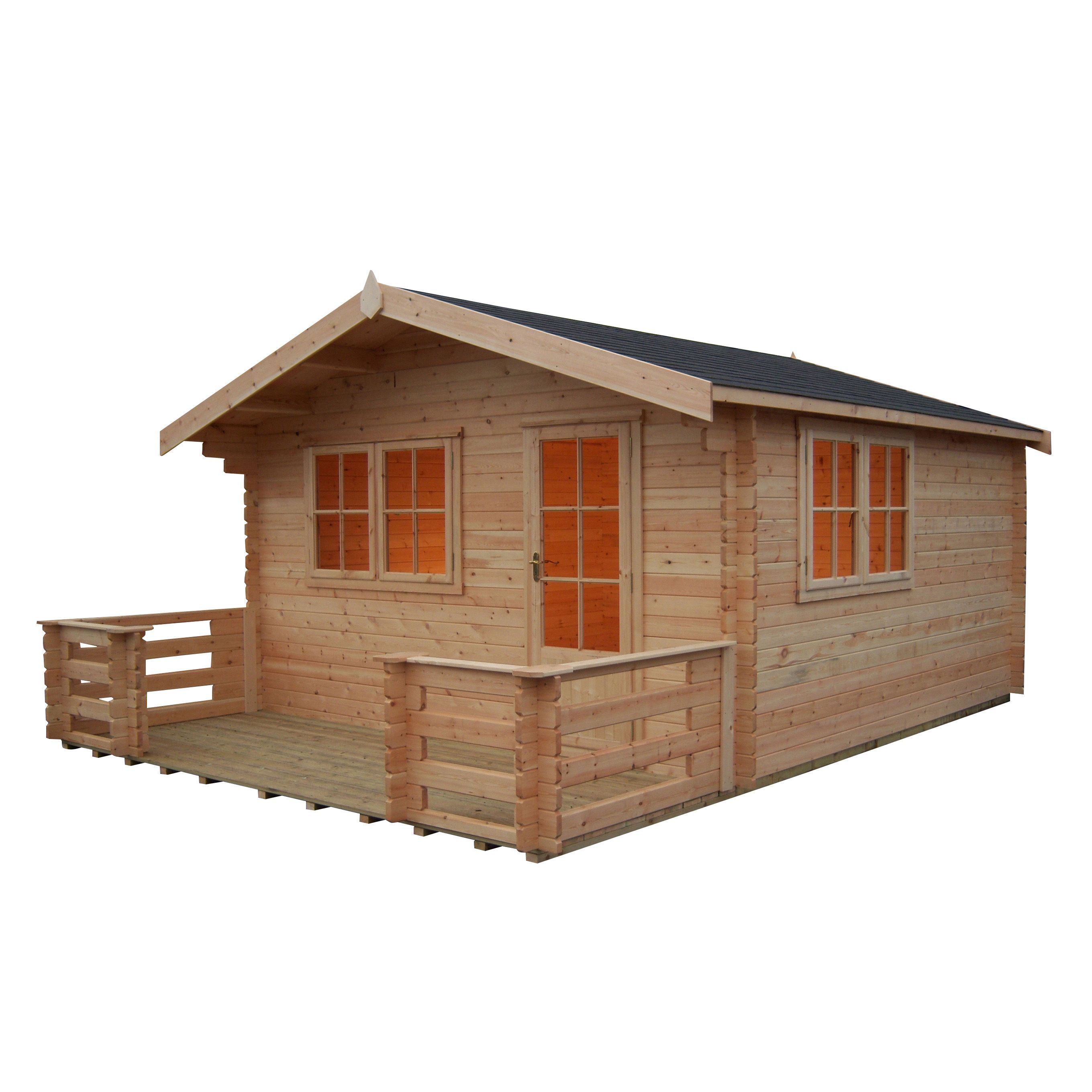 Shire Kinver 14X18 Toughened Glass Apex Tongue & Groove Wooden Cabin Price Comparisons | Compare The Build