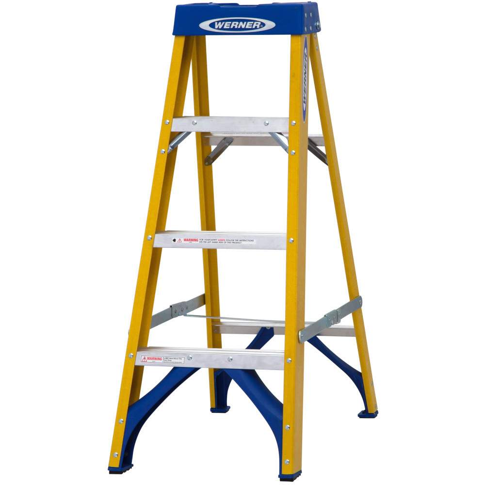 Werner 4 Tread Trade Fibreglass Step Ladder - BS 2037 EN131 Professional 7160418 | Compare The Build