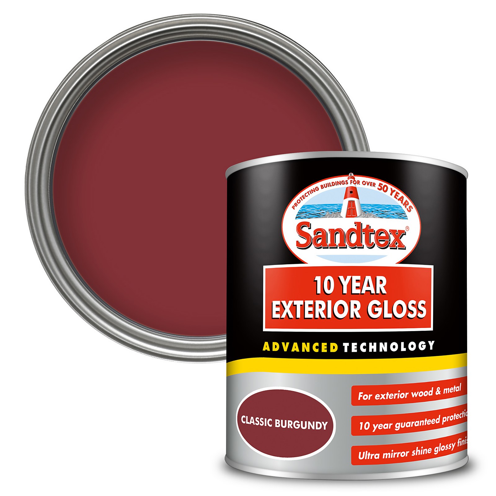 Sandtex® Exterior 10 Year Gloss Paint Classic Burgundy - 750ml Price Comparisons | Compare The Build
