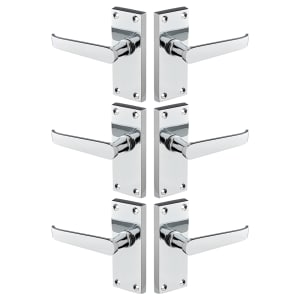 Victorian Polished Chrome Straight Latch Door Handle - 3 Pairs Price Comparisons | Compare The Build