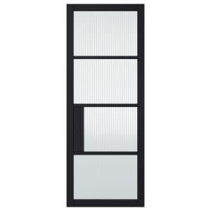 LPD Internal Chelsea 4 Lite Reeded Primed Plus Black Solid Core Door - 838 x 1981mm Price Comparisons | Compare The Build