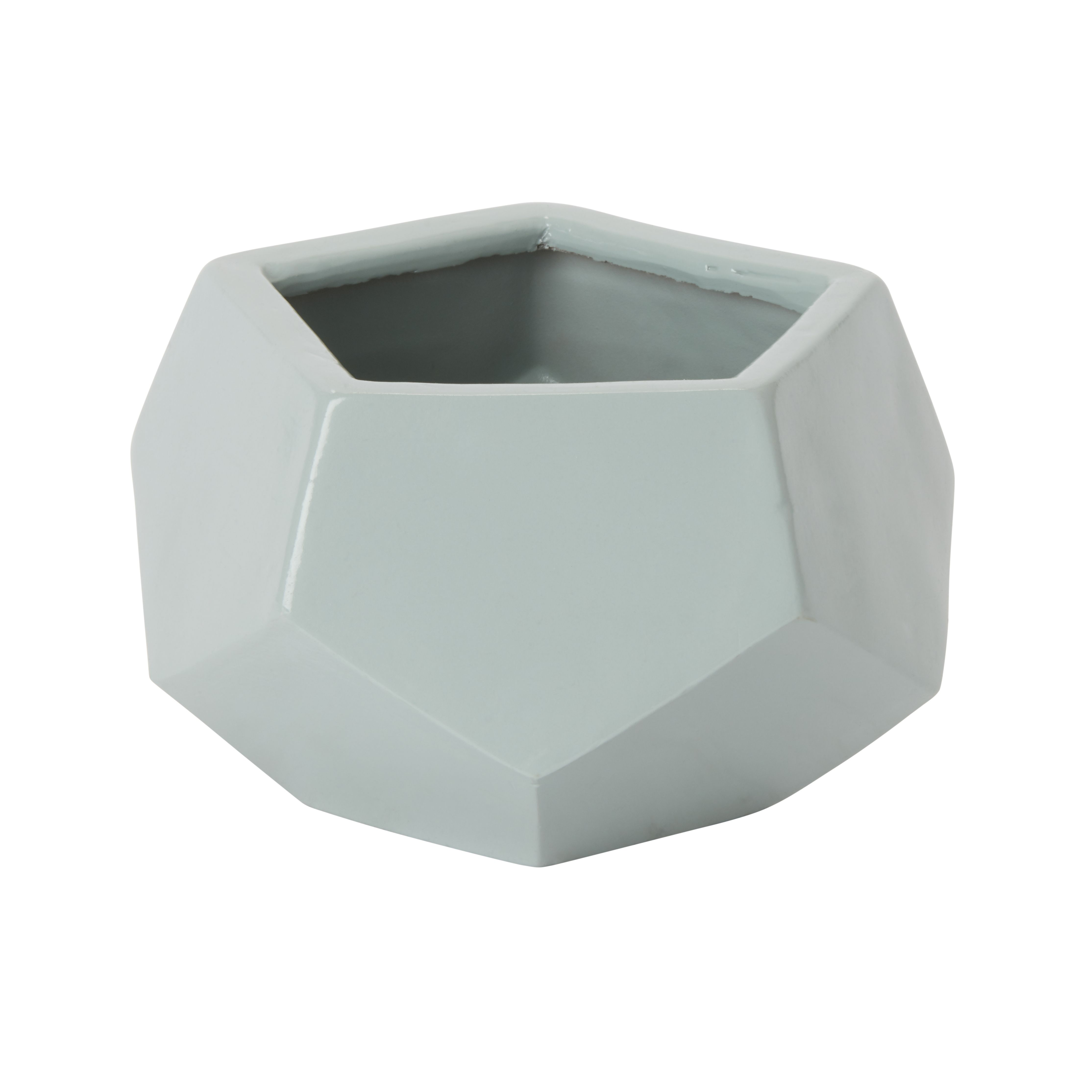 GoodHome Duck Egg Clay Geometric Plant Pot (Dia)15.5Cm Price Comparisons | Compare The Build