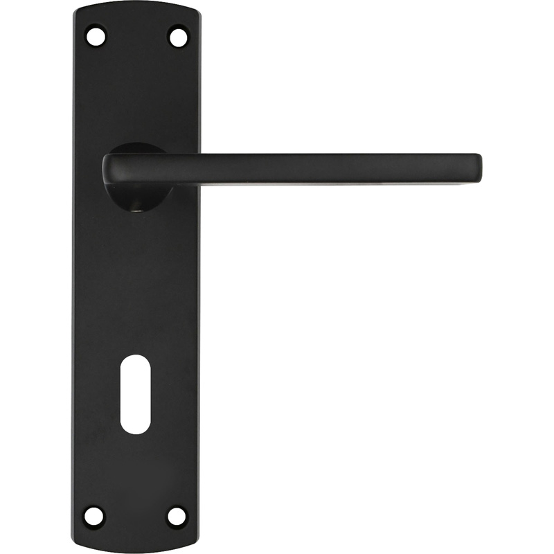 Stanza Leon Door Handles Matt Lock (Pair) in Black Plastic Price Comparisons | Compare The Build