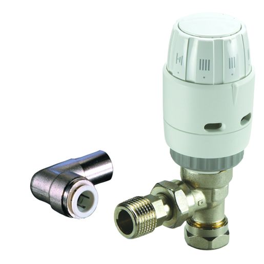 Danfoss Ras-C2 15mm Angled TRV & Lockshield Liquid Sensor & 10mm Push Fit Elbow 013G600700 Price Comparisons | Compare The Build