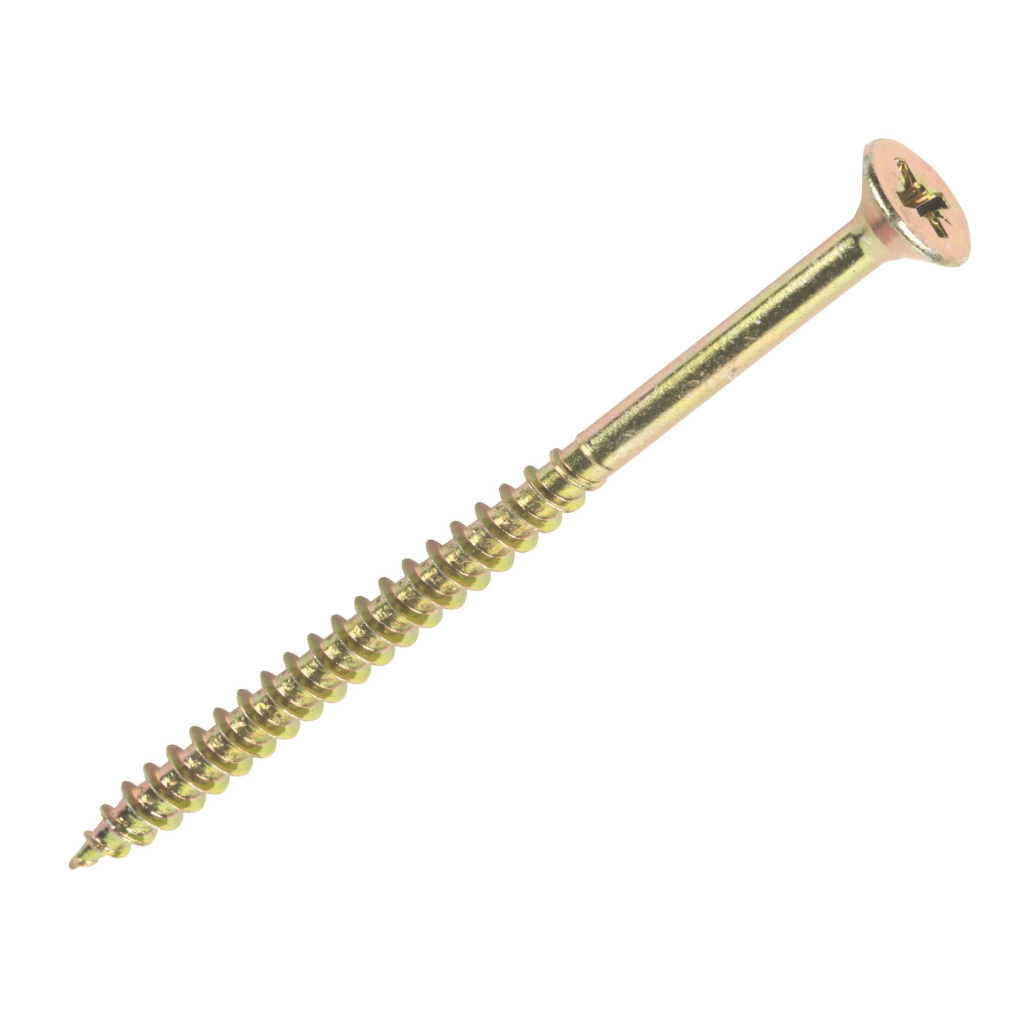 Goldscrew Yellow Zinc-Plated Carbon Steel Wood Screw (Dia)6mm (L)90mm, Pack Of 100 Price Comparisons | Compare The Build