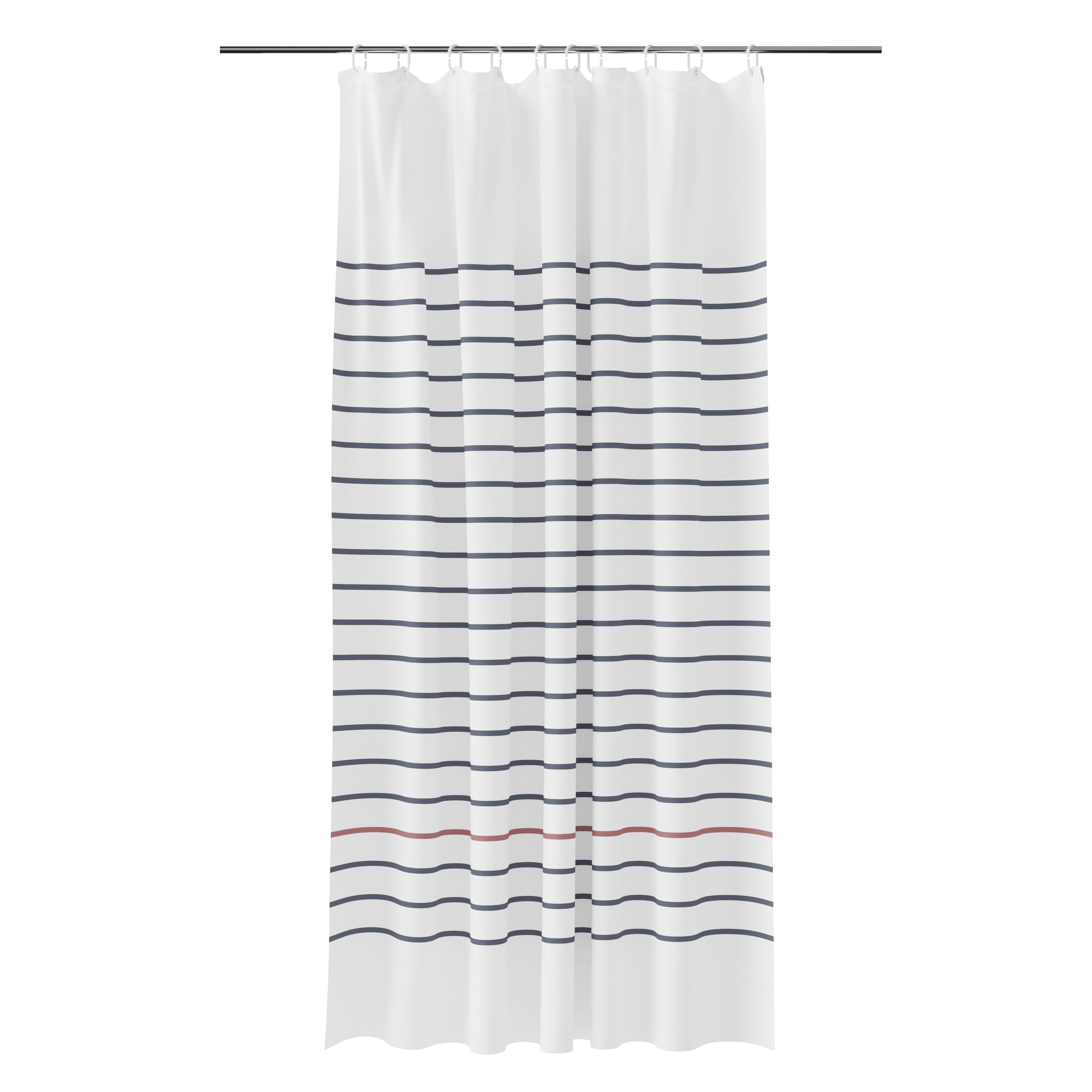 GoodHome Islay White & Blue Stripes Shower Curtain (L)1800mm Price Comparisons | Compare The Build