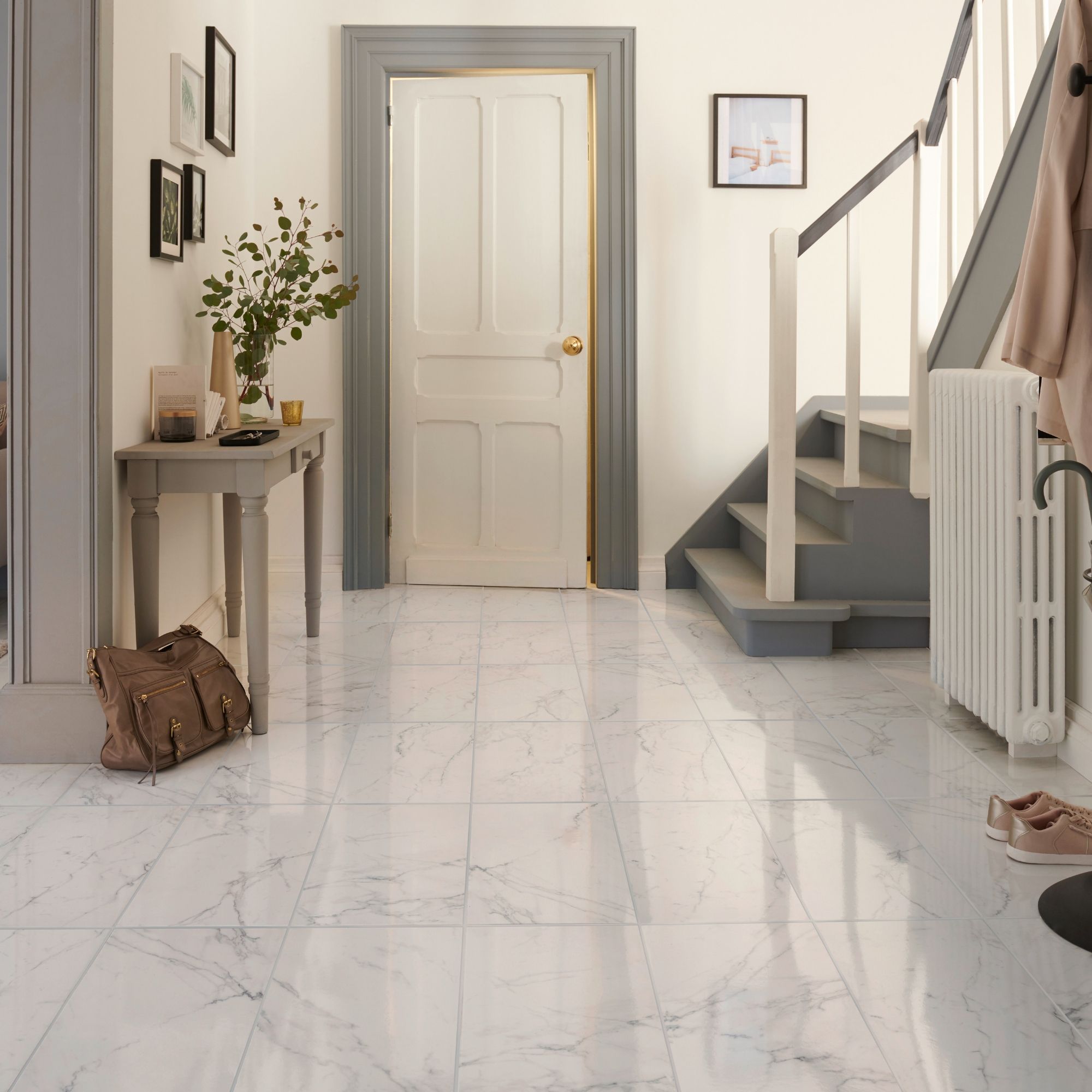 White Gloss Marble effect Ceramic Wall & floor Tile Price Comparisons | Compare The Build