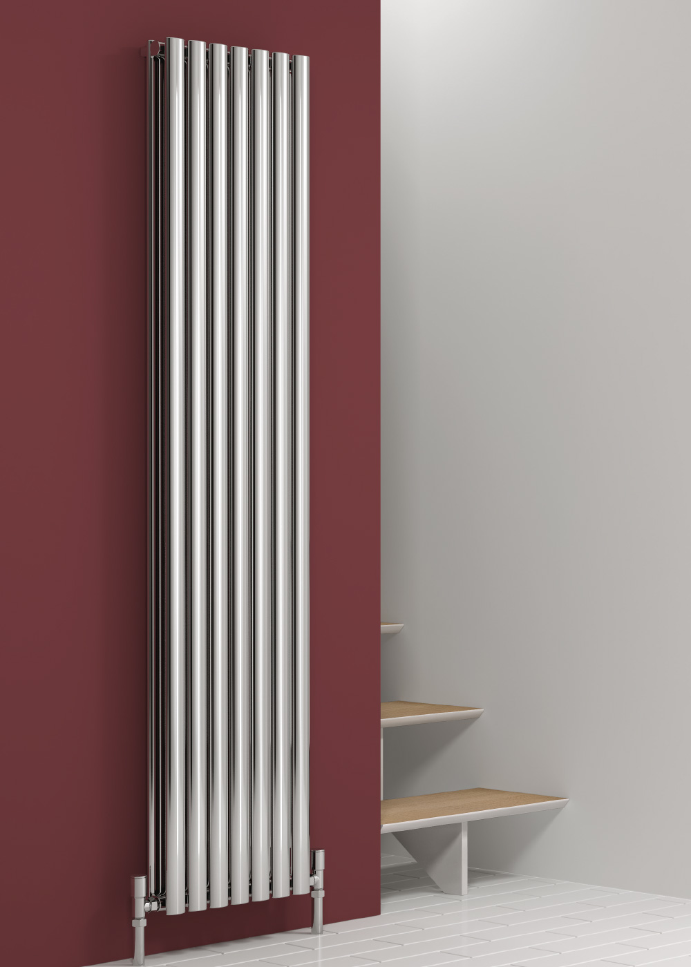 Reina Nerox Vertical Designer Radiator, Polished, 1800mm x 472mm Price Comparisons | Compare The Build