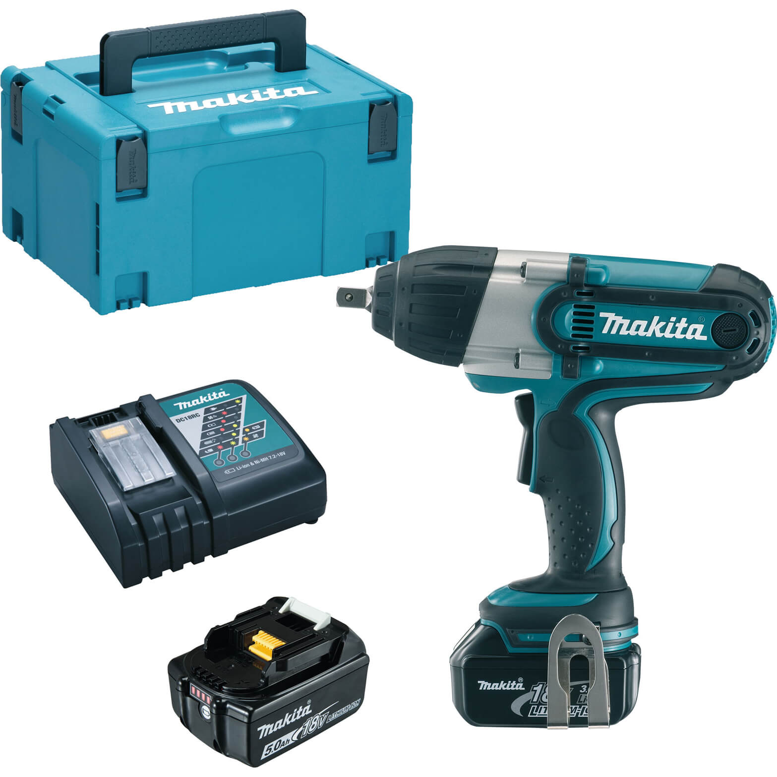 Makita DTW450 18v Cordless LXT 1/2" Drive Impact Wrench 2 x 5ah Li-ion Charger Case | Compare The Build