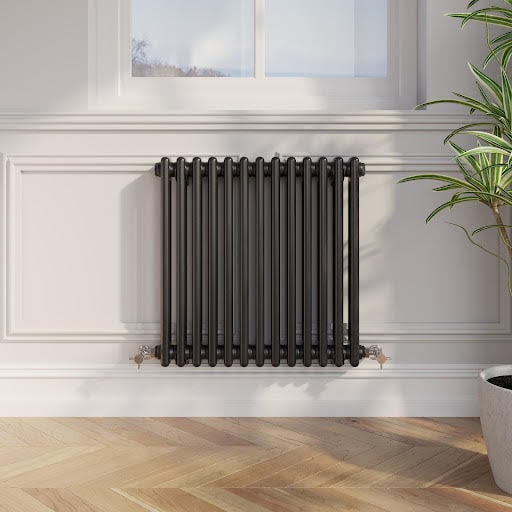 Park Lane Traditional Colosseum Double Bar Column Radiator Black - 600 x 605mm Price Comparisons | Compare The Build