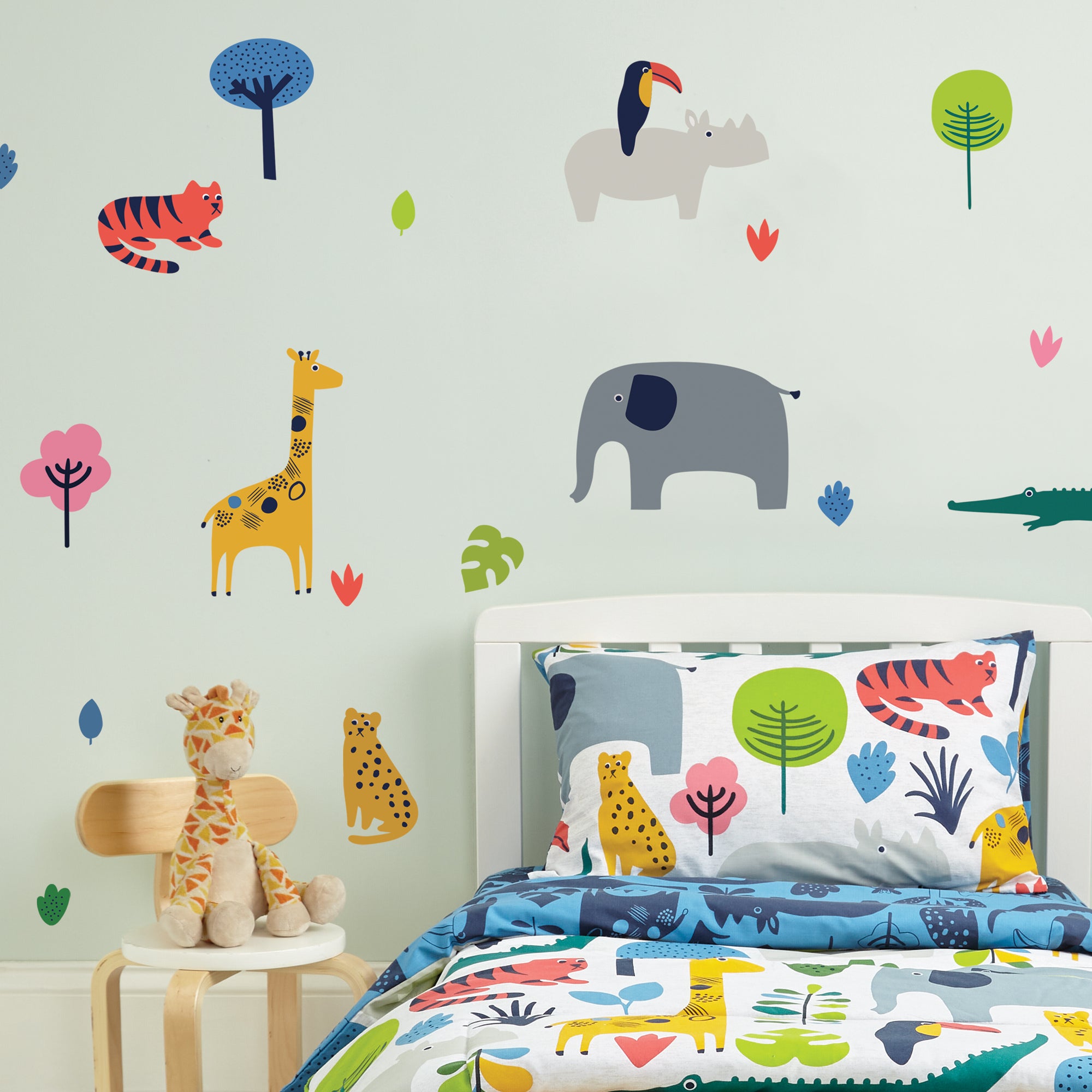 Elements Jungle Wall Stickers Green/Yellow/Blue | Compare The Build