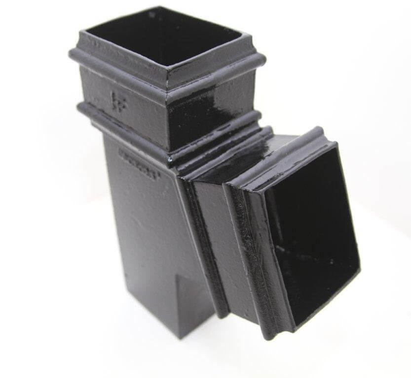 Cast Iron Square Downpipe Branch - 112.5 Degree x 100mm Black Price Comparisons | Compare The Build