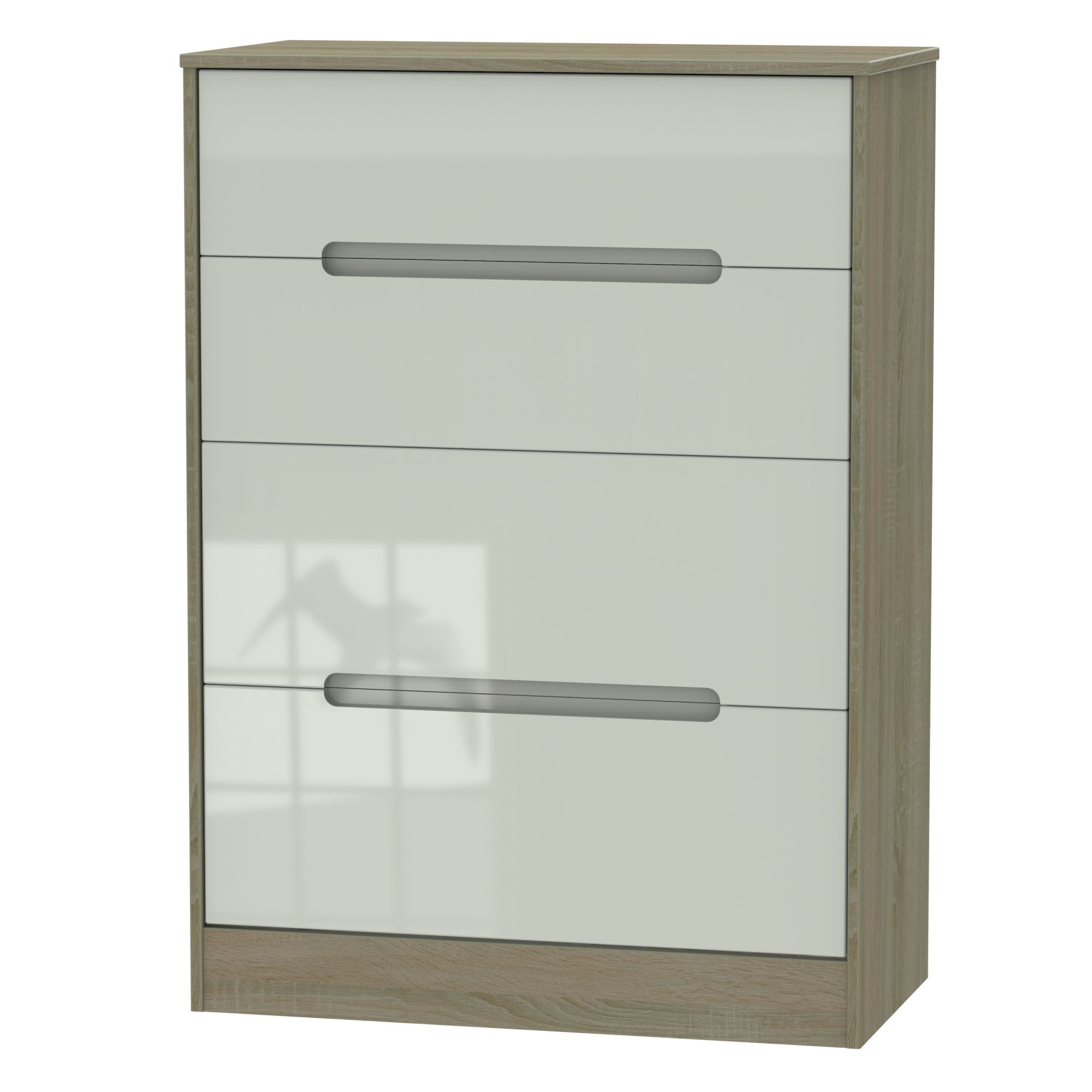 Nantes Satin Cashmere Oak Effect 4 Drawer Deep Chest (H)1075mm (W)765mm (D)415mm Price Comparisons | Compare The Build