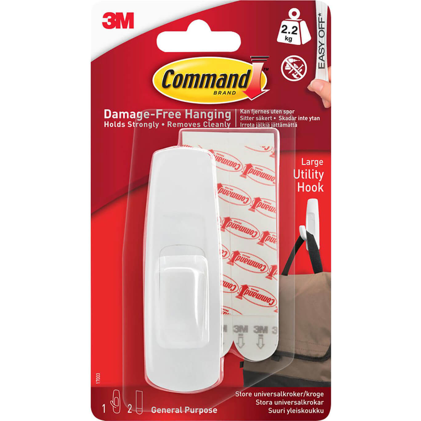 Command Adhesive Strip Utility Hooks White L Pack of 1 Price Comparisons | Compare The Build