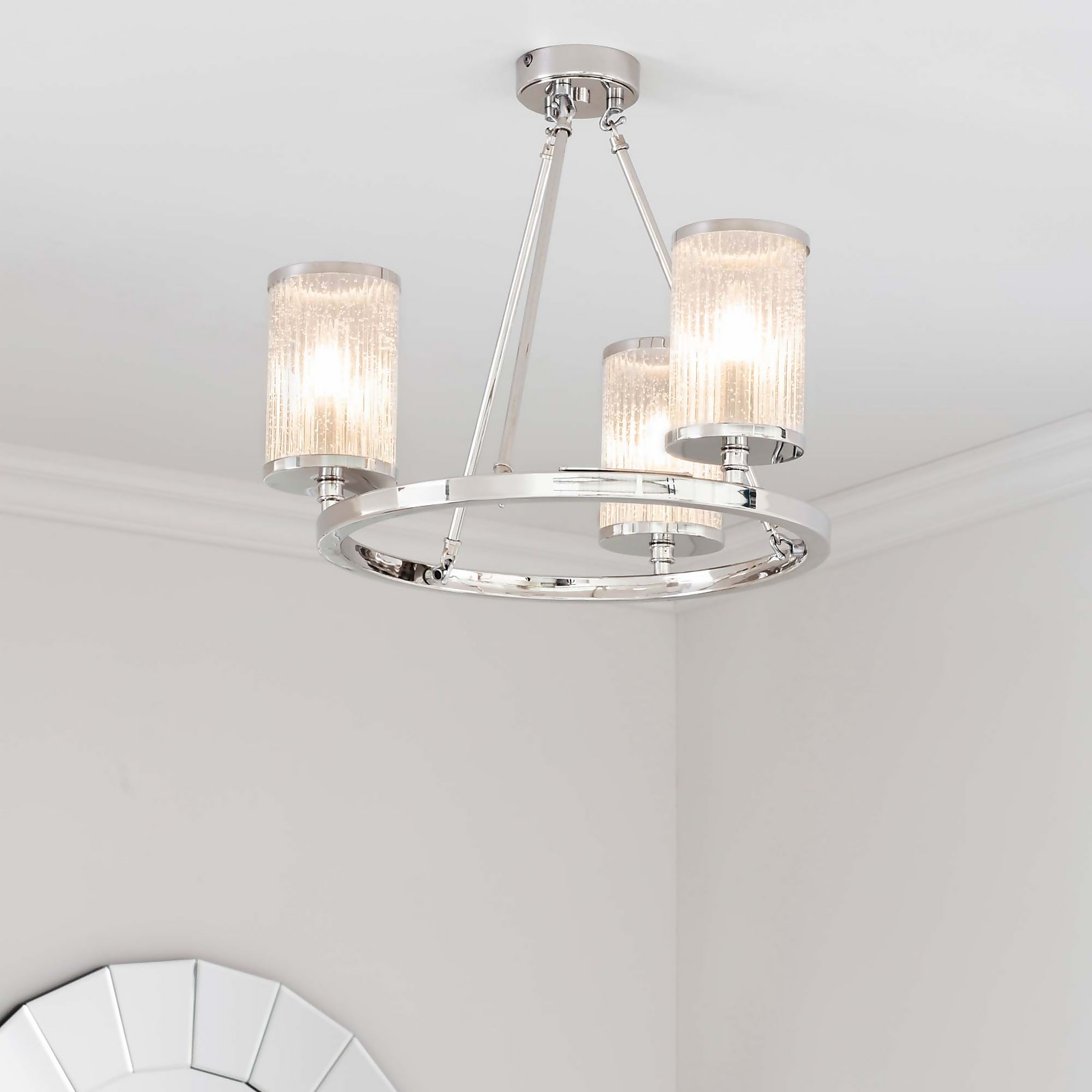 Easton Semi Flush Light - 3lt Nickel Price Comparisons | Compare The Build