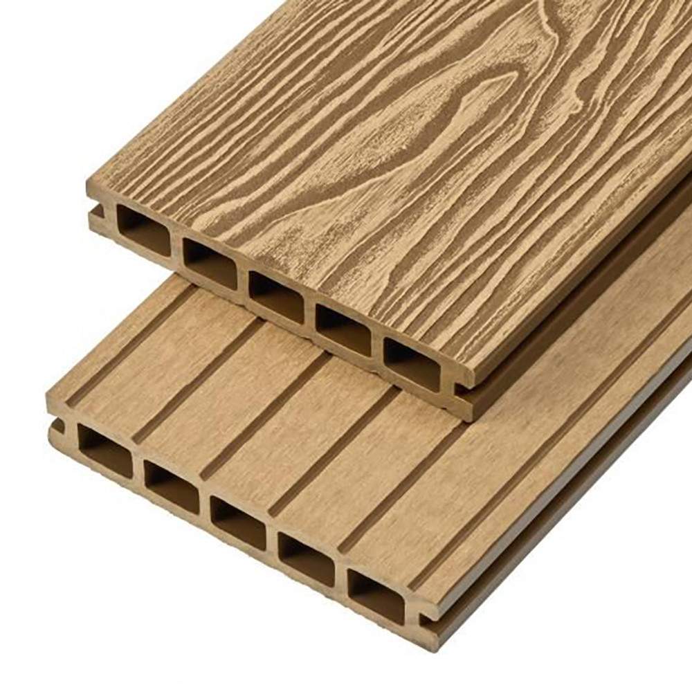 Cladco Woodgrain Hollow Composite Decking Board 4m - Teak WPCHWT40 Price Comparisons | Compare The Build