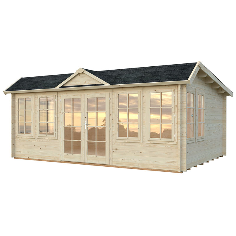 Palmako Clock House 5.8m x 4.3m Log Cabin Summerhouse (44mm) Price Comparisons | Compare The Build