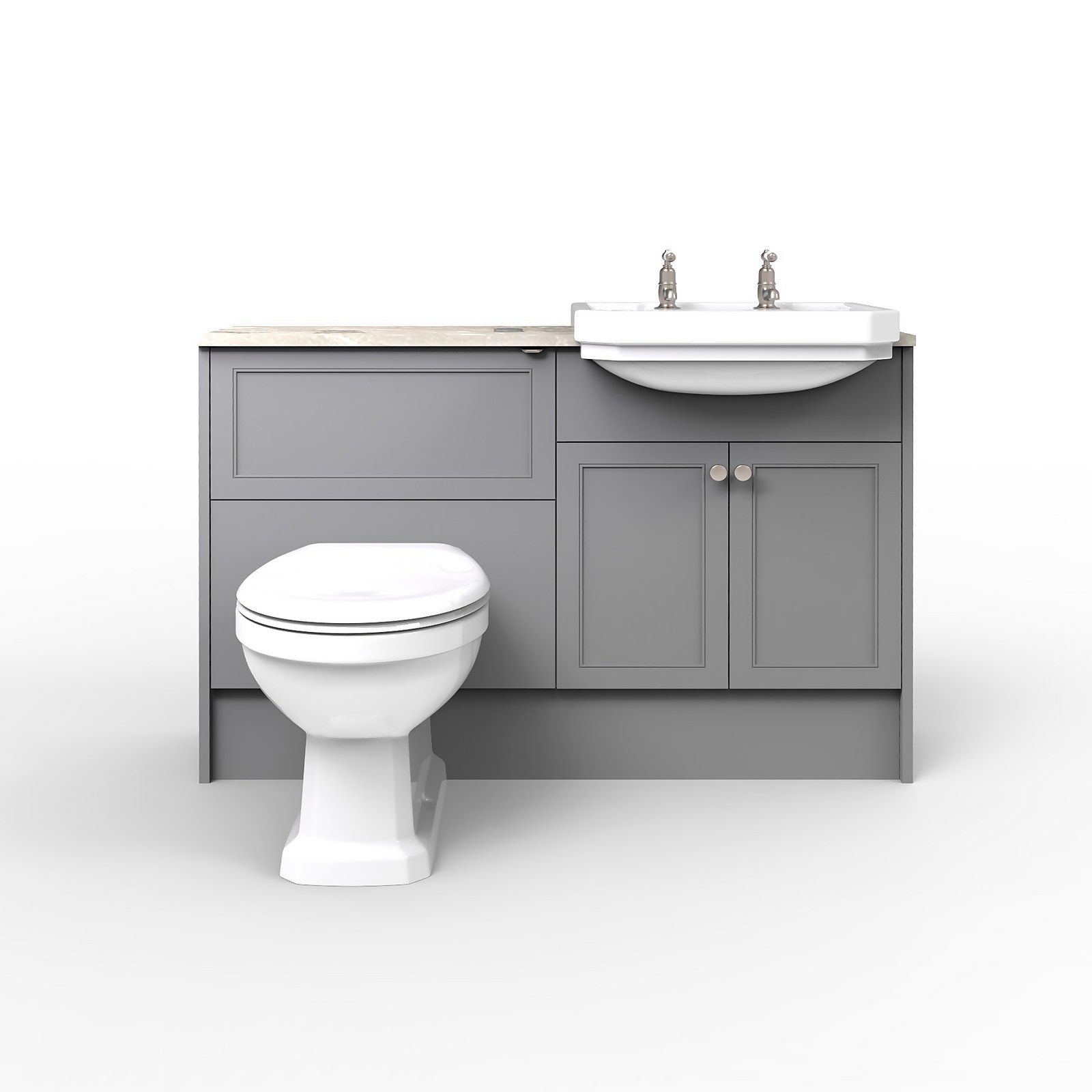 Bathstore Portfolio Fitted Bathroom Furniture (W)1240mm x (D)320mm  - Painted Classic Thistle Grey Price Comparisons | Compare The Build