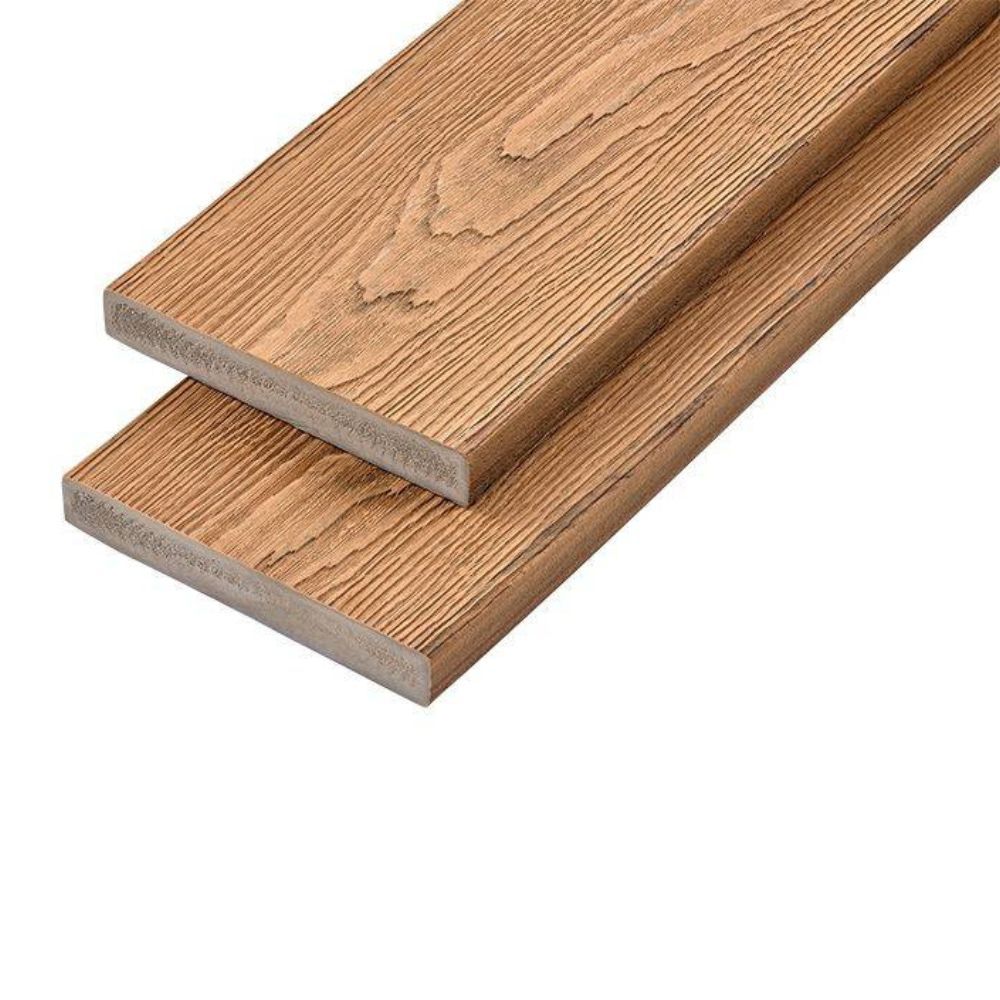 Premium Woodgrain Effect PVC-ASA Decking Board Capstock 3600mm x 200mm x 32mm - Chestnut Price Comparisons | Compare The Build