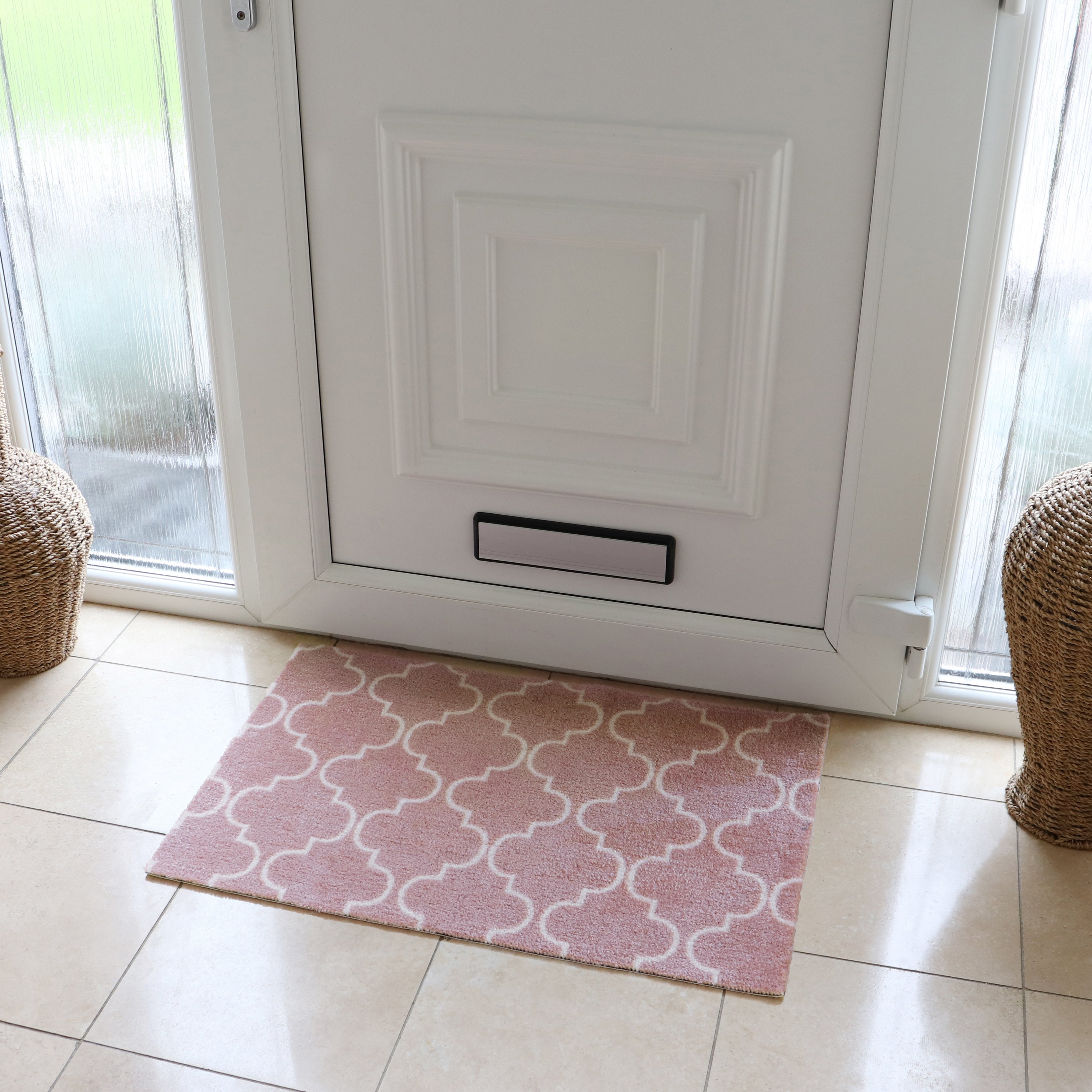 JVL Mega Latex Rose Lattice Doormat Pink | Compare The Build