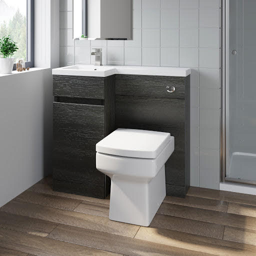 Artis Flat Pack Basin Vanity Unit & Royan Toilet Combination - 900mm Charcoal Grey Left Hand Price Comparisons | Compare The Build