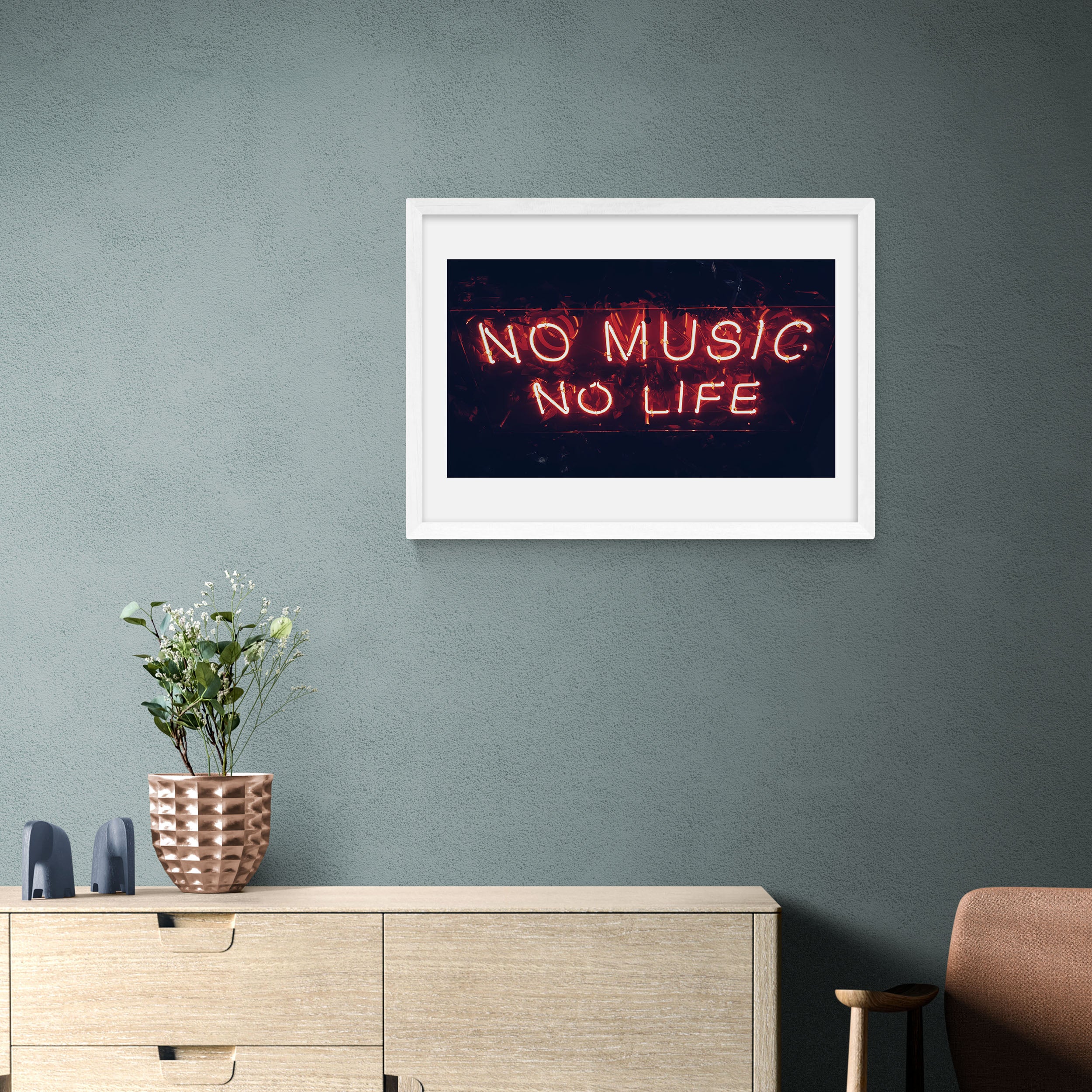 East End Prints No Music No Life Framed Print Pink Price Comparisons | Compare The Build