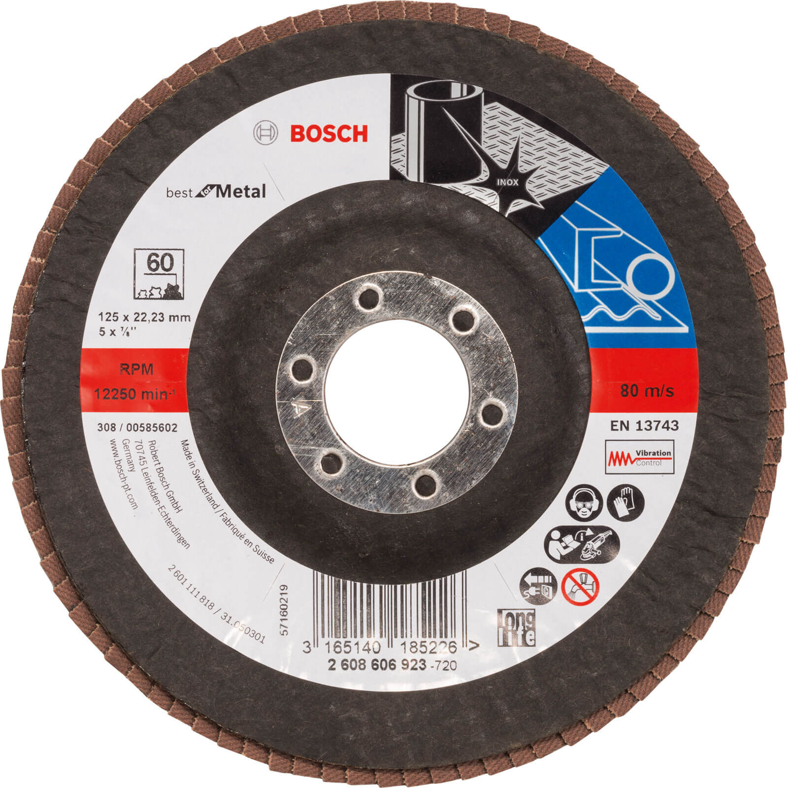 Bosch Zirconium Abrasive Flap Disc 125mm 60g | Compare The Build