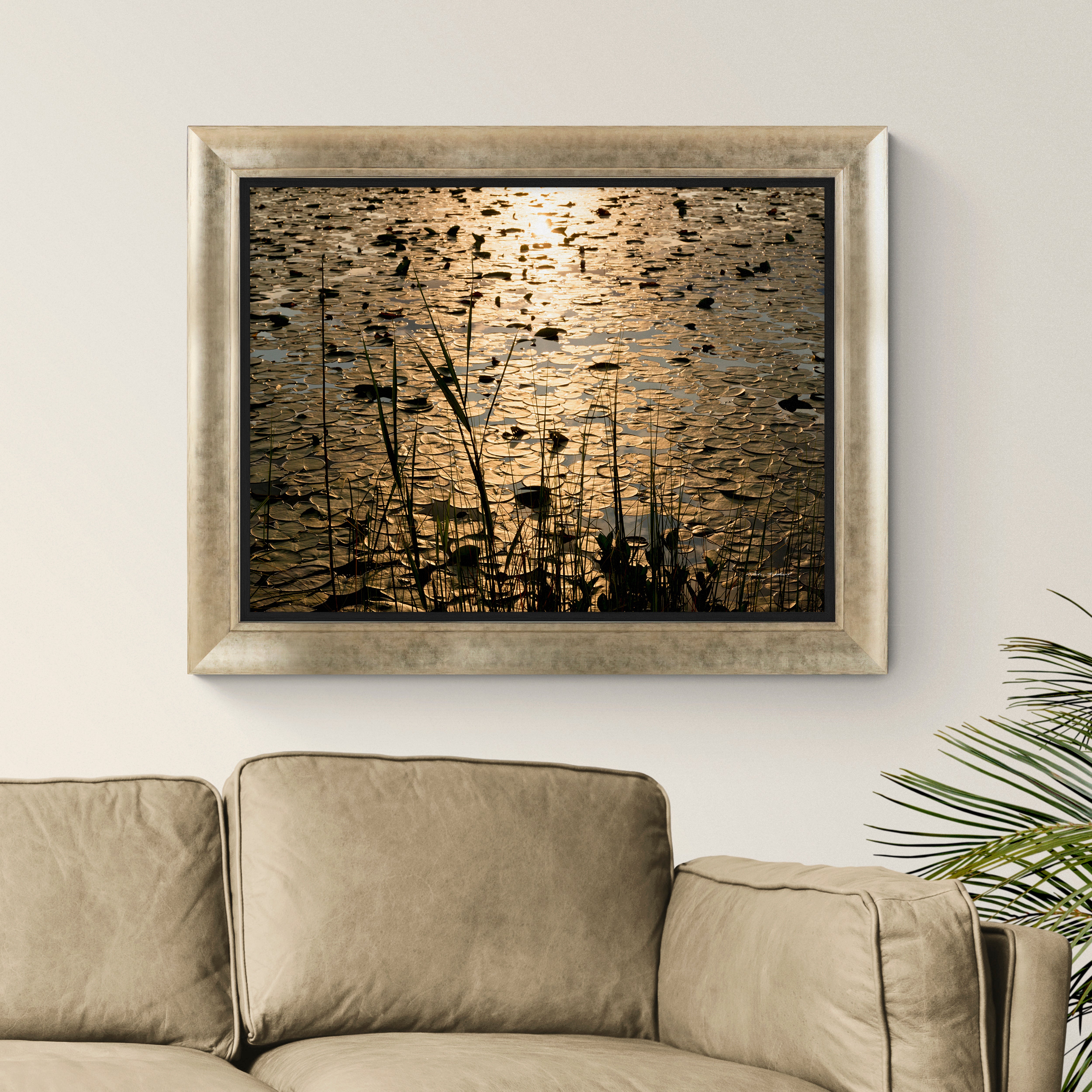 Lilies by Mike Shepherd Framed Print Natural | Compare The Build