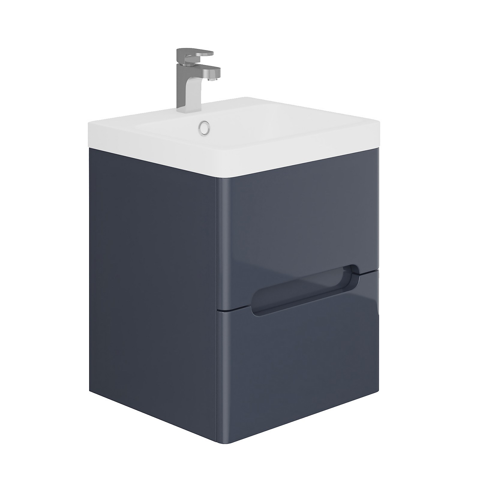 Bathstore Skye 500mm Wall Hung 2 Drawer Vanity Unit and Basin - Grey Price Comparisons | Compare The Build