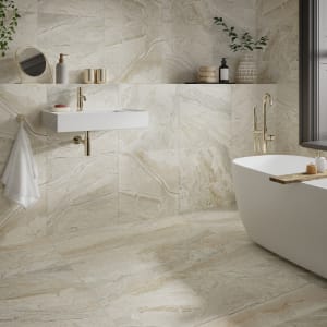 Wickes Boutique Harmony Natural Matt Porcelain Wall & Floor Tile - 1200 x 600mm - Pack of 2 Price Comparisons | Compare The Build