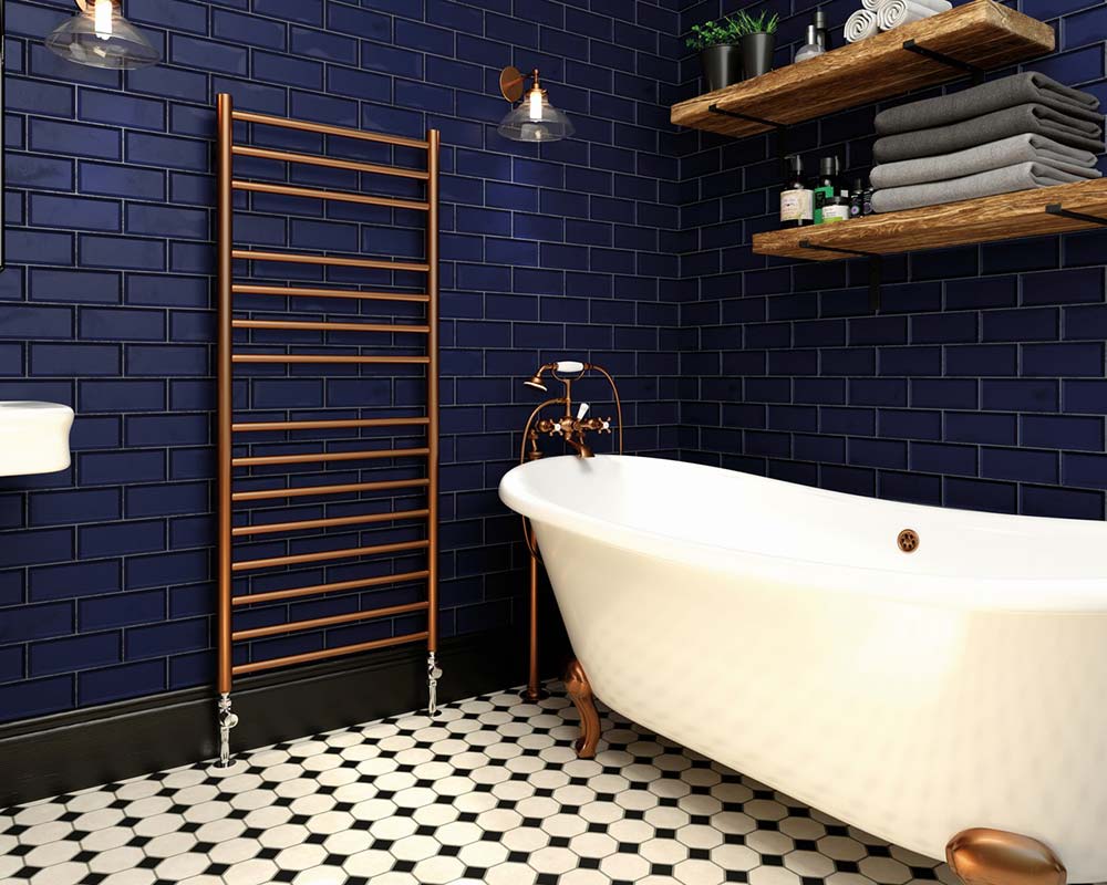 DQ Siena Ladder Rail - 22mm, Copper Lacquer Straight, 700x600mm Price Comparisons | Compare The Build