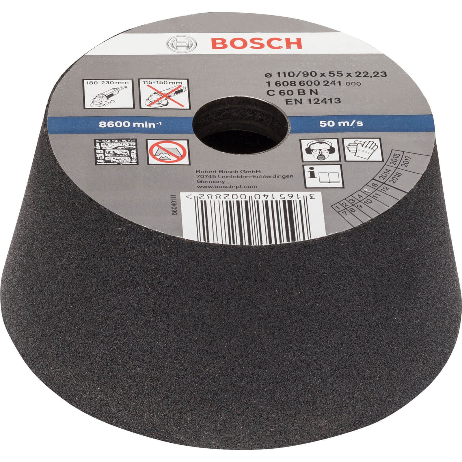 Bosch Conical Abrasive Cup Wheel For Stone 110mm 60g | Compare The Build