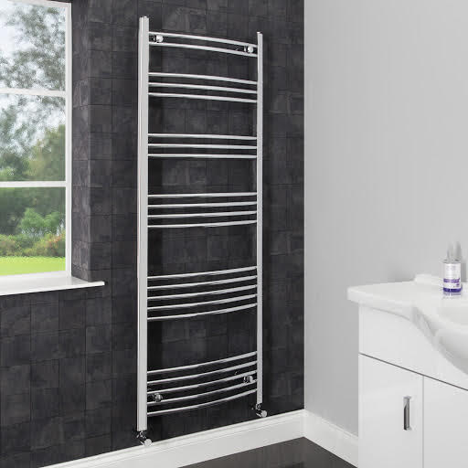 DuraTherm Heated Towel Rail Chrome 1600 x 600mm Curved Price Comparisons | Compare The Build