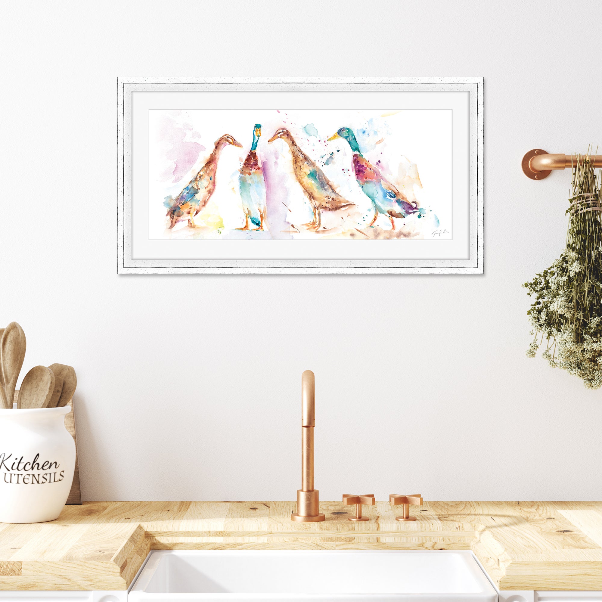 The Art Group Runner Ducks Framed Print MultiColoured Price Comparisons | Compare The Build