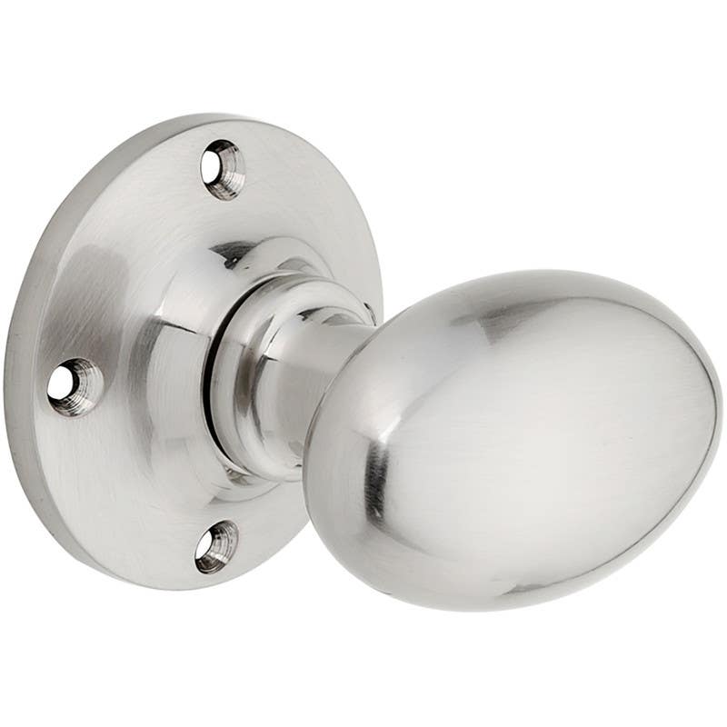 Oval Mortice Doorknob - Brushed Silver Nickel (Set of 2) Price Comparisons | Compare The Build