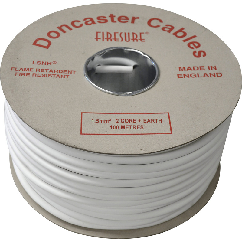 Doncaster Cables Firesure 500 1.5mm x 2 Core Fire Cable + 50 DC30 P Clips 100m in White Price Comparisons | Compare The Build