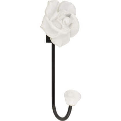 Ceramic Rose Single Robe Hook - White Price Comparisons | Compare The Build