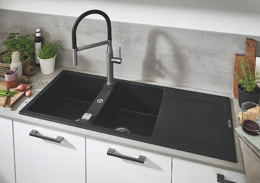 Grohe K500 Granite Black 2.0 Composite Inset Kitchen Sink - Drainer & Waste 1160 x 500mm Price Comparisons | Compare The Build