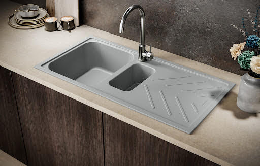 Reginox Calvi 15 Graphite Grey Granite 1.5 Bowl Kitchen Sink with Drainer Price Comparisons | Compare The Build