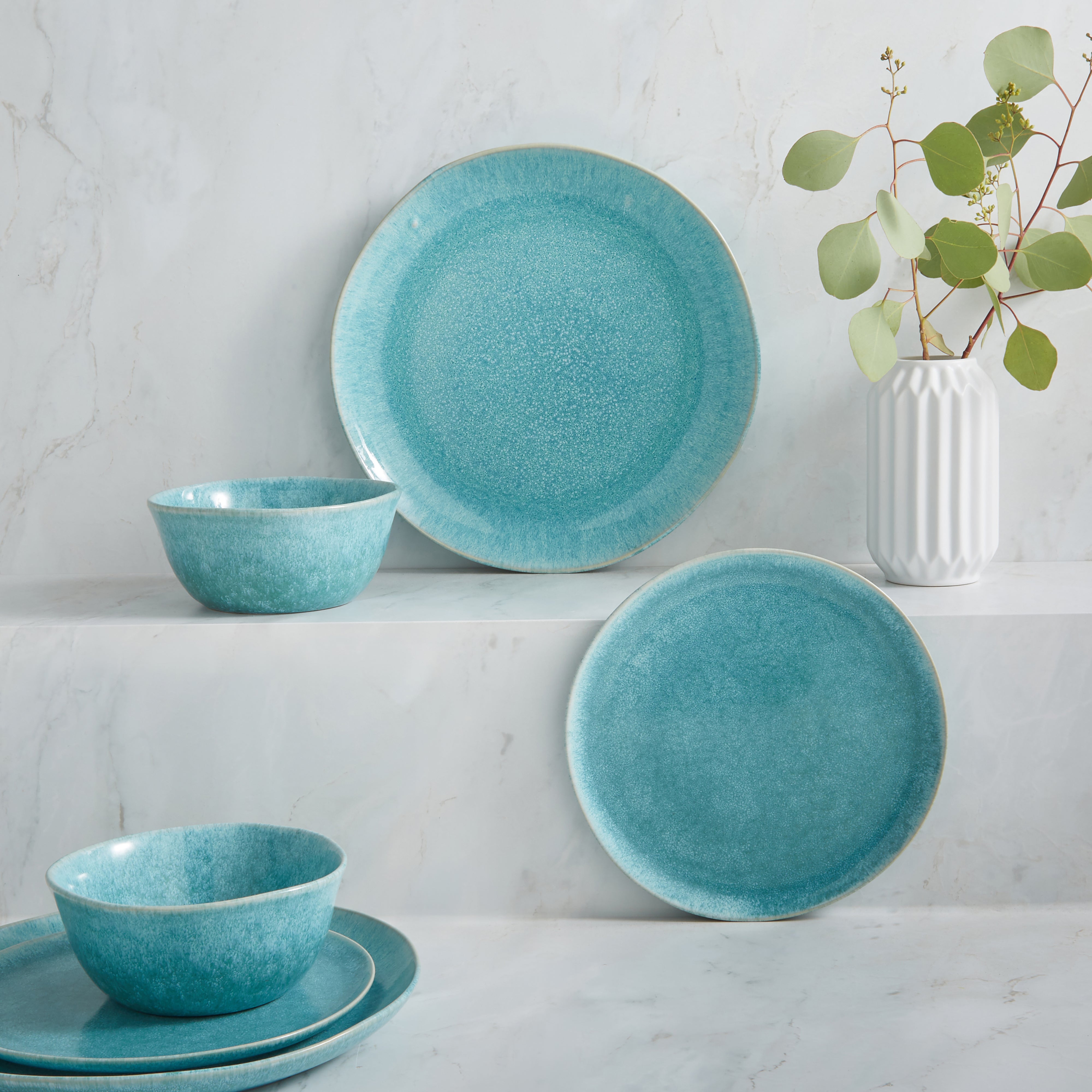 Amalfi Sea 12 Piece Dinner Set Teal (Blue) Price Comparisons | Compare The Build