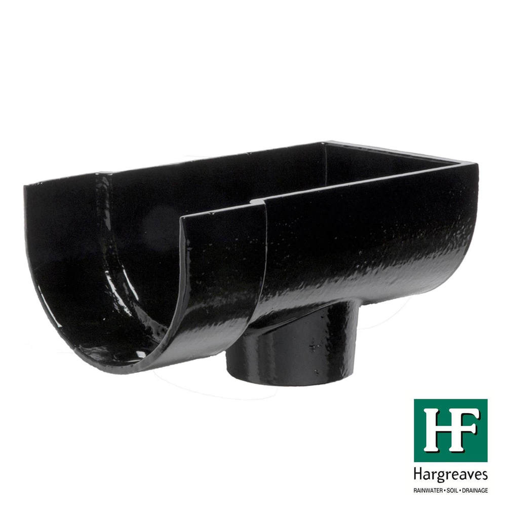 Cast Iron Deep Half Round Gutter Stopend Outlet - 100mm for 75mm Downpipe Black Price Comparisons | Compare The Build
