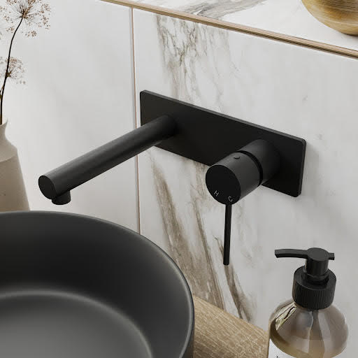 Vitusso Salerno Wall Mounted Basin Mixer Tap - Matt Black Price Comparisons | Compare The Build