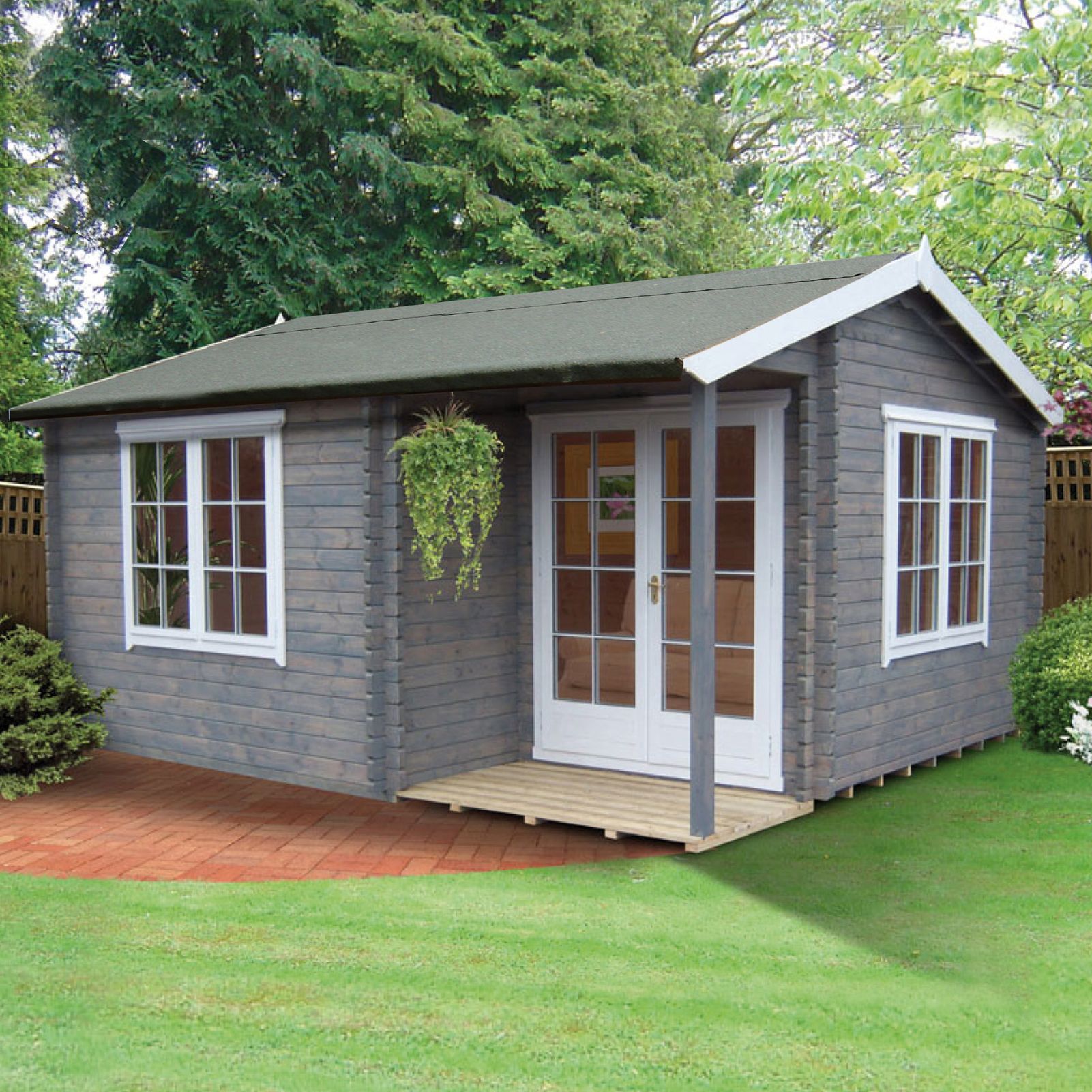 Shire Twyford 16X17 Toughened Glass Apex Tongue & Groove Wooden Cabin Price Comparisons | Compare The Build