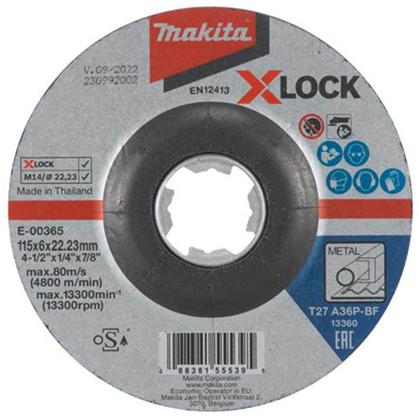 Makita X Lock A36P Metal Grinding Disc 115mm 6mm 22mm | Compare The Build